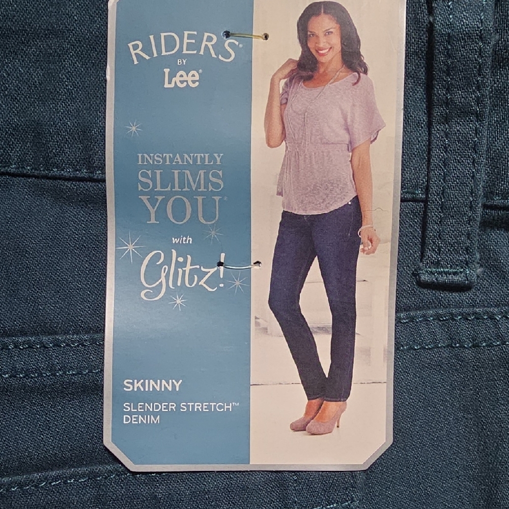 Riders by Lee Women's Teal Skinny Jeans with Embroidered Back Pocket - Picture 5 of 5